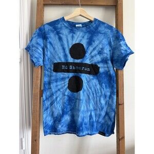 Official Ed Sheeran Divide Tour T-Shirt Women Small Blue Tie Dye Graphic Tee